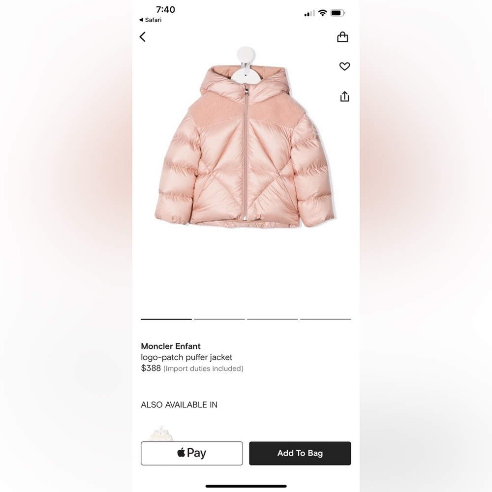 Moncler Enfant Puffer Coat